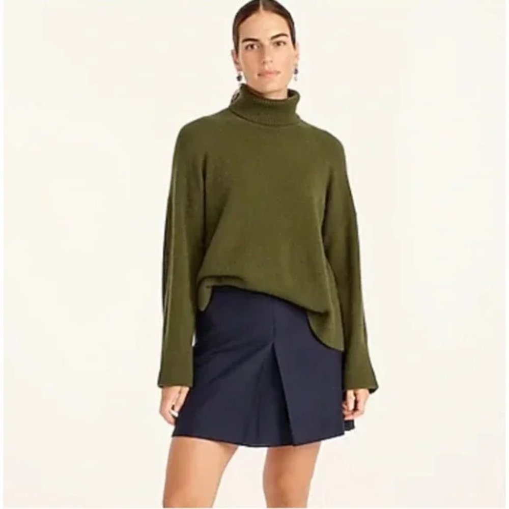 J. Crew Turtleneck Sweater in Alpaca Wool Blend Huntington Green SZ M